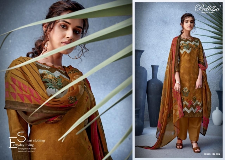 BELLIZA DESIGNER NAZRANA COTTON DIGITAL PRINTS SUITS COLLECTION WHOLESALE DEALER BEST RATE BY GOSIYA EXPORTS SURAT (8)