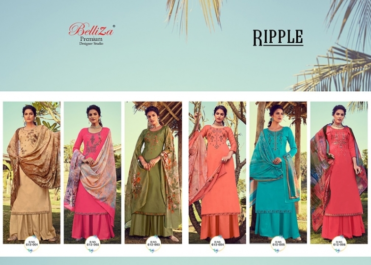 BELLIZA DESIGNER STUDIO PRESENTS RIPPLE FESTIVE WEAR DRESS MATERIAL  (10)