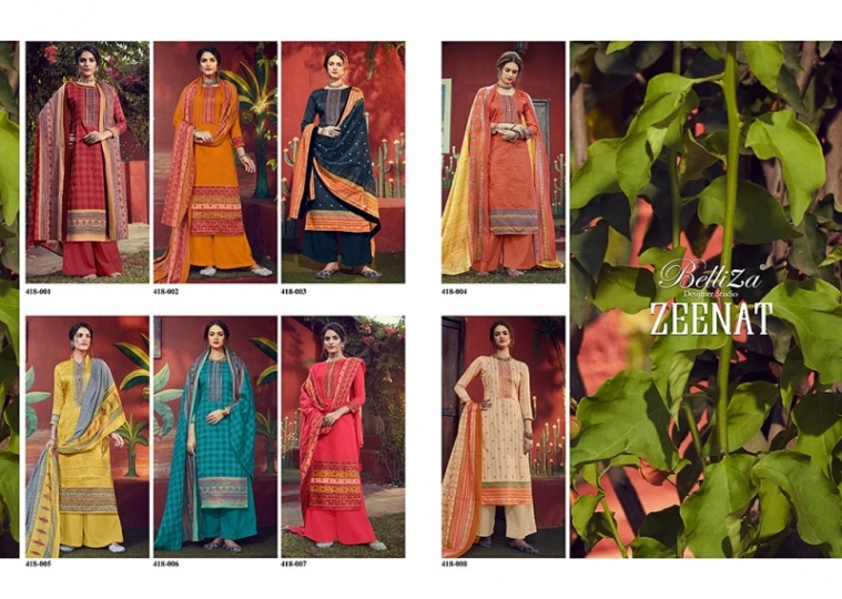 BELLIZA DESIGNER STUDIO ZEENAT JAM COTTON FABRIC  (2)