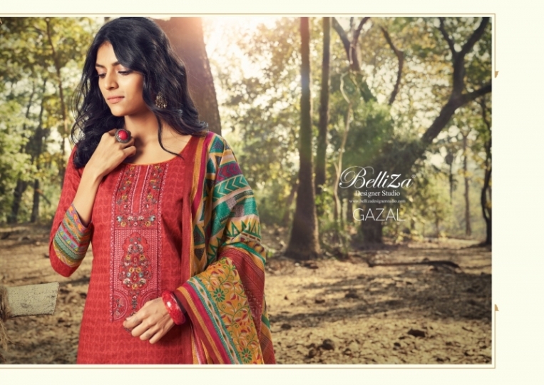 Belliza gazal cotton digital print with surat (6)