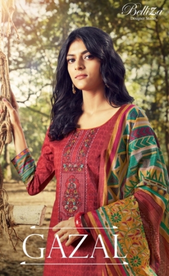 Belliza gazal cotton digital print with surat (8)