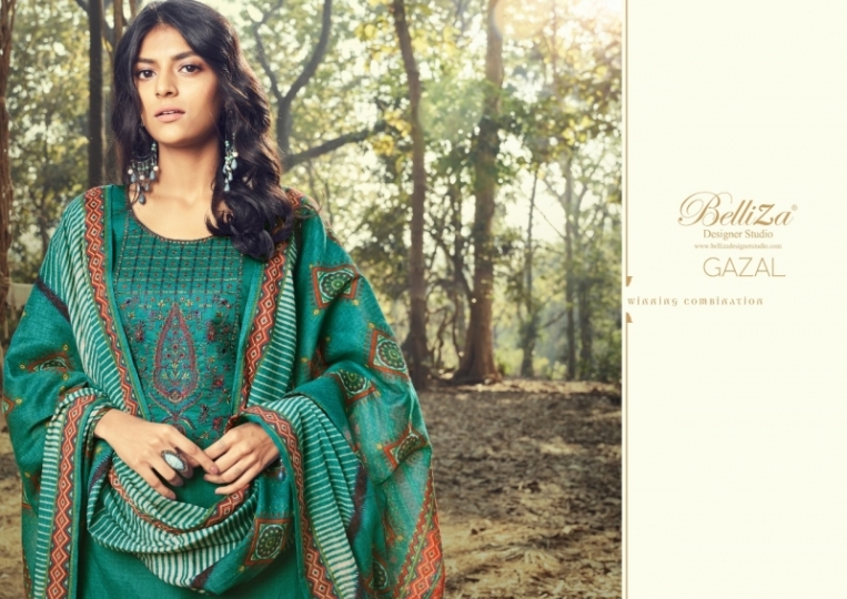 Belliza gazal cotton digital print with surat (9)