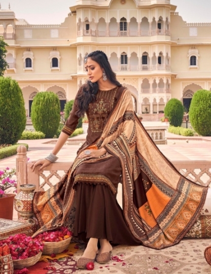 BELLIZA ZARINA KASHMIRI WORK EMBROIDERY SALWAR KAMEEZ  (