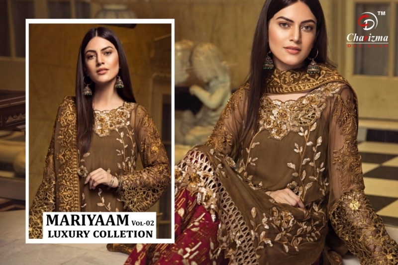 CHARIZMA DESIGNER MARIYAAM GEORGETTE FABRIC WITH EMBROIDERY WORK SALWAR SUIT PAKISTANI COLLETION WHOLESALE DEALER BE (1)