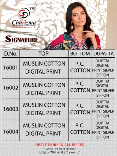 CHARIZMA PRESENTS SIGNATURE VOL 1 MUSLIN SILK FABRIC SALWAR SUIT  BEST RATE BY GOSIYA EXPROTS SURAT (5)