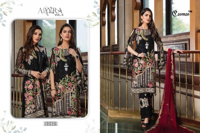 COSMOS FASHION AAYRA VOL 8 GEORGETTE PAKISTANI SUIT WHOLESALE DEALER DEALER BEST RATE BY GOSIYA EXPORTS SURAT (4)