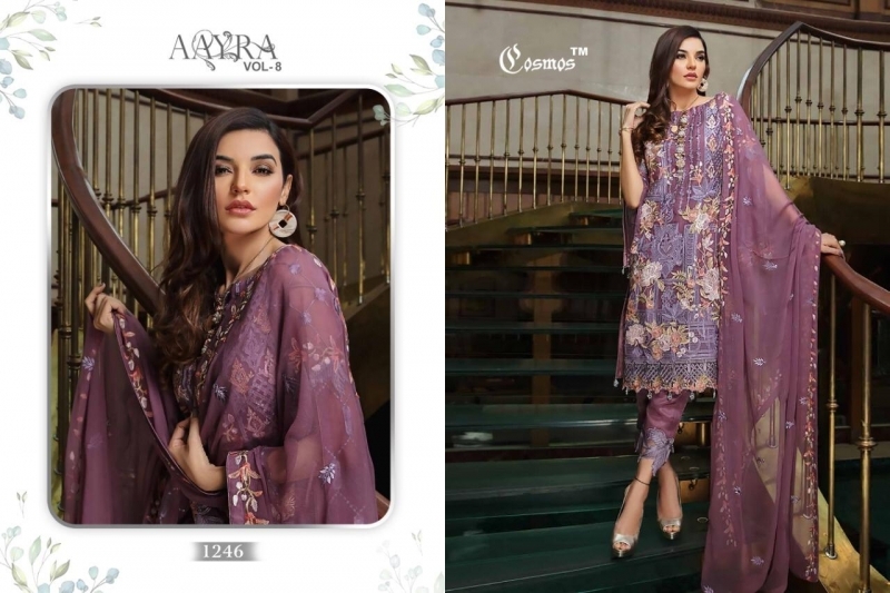 COSMOS FASHION AAYRA VOL 8 GEORGETTE PAKISTANI SUIT WHOLESALE DEALER DEALER BEST RATE BY GOSIYA EXPORTS SURAT (5)