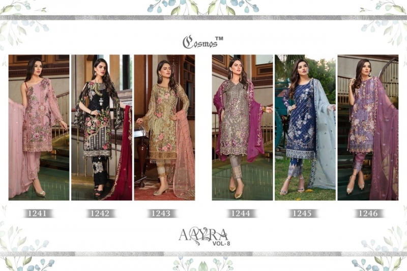 COSMOS FASHION AAYRA VOL 8 GEORGETTE PAKISTANI SUIT WHOLESALE DEALER DEALER BEST RATE BY GOSIYA EXPORTS SURAT (9)