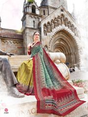 COTTON CRAFT SAREES BY SHANGRILA DESIGNER WITH PRINTED SILK SAREES ARE AVAILABLE AT WHOLESALE BEST RATE BY GOS