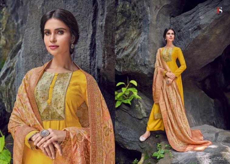 DEEPSY SUIT LAUNCH CLASSIC COTTON SILK FABRIC JACQURAD WORK SALWAR SUIT  (3)