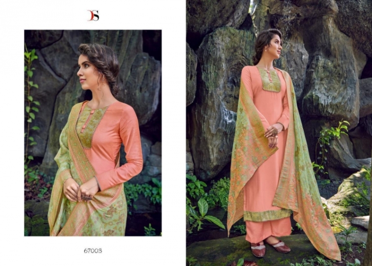 DEEPSY SUIT LAUNCH CLASSIC COTTON SILK FABRIC JACQURAD WORK SALWAR SUIT  (7)