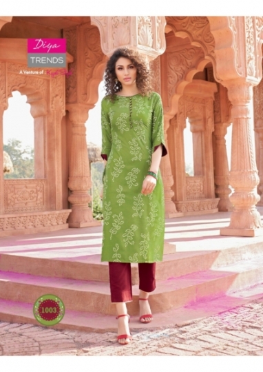 DIYA TRENDS BANDHEJ VOL.1 STYLISH BANDHANI PRINT KURTI WITH  (3)