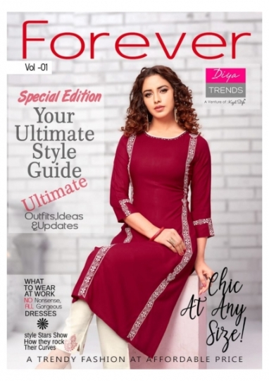 DIYA TRENDS PRESENTS FOREVER VOL 1 RAYON COTTON FLEX WITH EMBRODERY WORK KURTI SPECAIL COLLETION WHOLESALE DEALER BE (1)