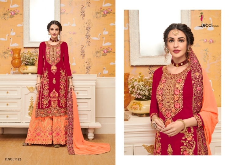 EBA LIFESTYLE HURMA VOL 23 BLOOMING GEORGETTE PARTY WEAR PLAZZO STYLE SUIT WHOLESALE DEALER BEST RATE BY GOSIYA EXPORTS SURAT (10)