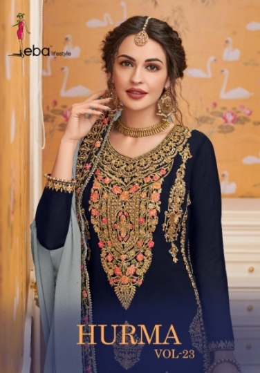 EBA LIFESTYLE HURMA VOL 23 BLOOMING GEORGETTE PARTY WEAR PLAZZO STYLE SUIT WHOLESALE DEALER BEST RATE BY GOSIYA EXPORTS SURAT (3)