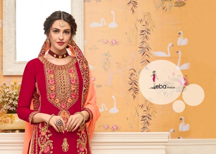 EBA LIFESTYLE HURMA VOL 23 BLOOMING GEORGETTE PARTY WEAR PLAZZO STYLE SUIT WHOLESALE DEALER BEST RATE BY GOSIYA EXPORTS SURAT (5)