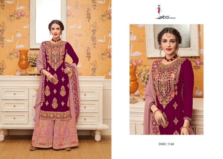 EBA LIFESTYLE HURMA VOL 23 BLOOMING GEORGETTE PARTY WEAR PLAZZO STYLE SUIT WHOLESALE DEALER BEST RATE BY GOSIYA EXPORTS SURAT (6)