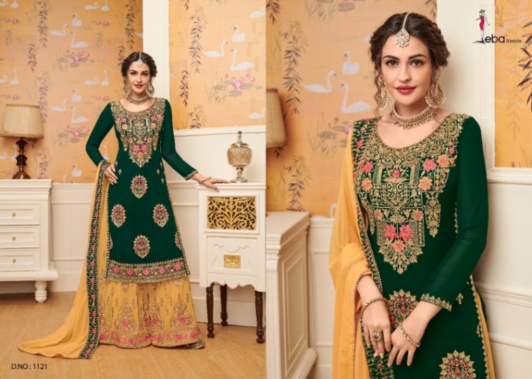 EBA LIFESTYLE HURMA VOL 23 BLOOMING GEORGETTE PARTY WEAR PLAZZO STYLE SUIT WHOLESALE DEALER BEST RATE BY GOSIYA EXPORTS SURAT (7)