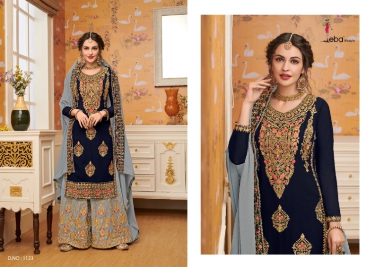 EBA LIFESTYLE HURMA VOL 23 BLOOMING GEORGETTE PARTY WEAR PLAZZO STYLE SUIT WHOLESALE DEALER BEST RATE BY GOSIYA EXPORTS SURAT (9)