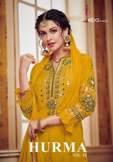 EBA LIFESTYLE HURMA VOL 29 GEORGETTE KHATLI WORK HEAVY SHARAR SUIT WHOLESALE  RATE BY GOSIYA EXPORTS SURAT (1)