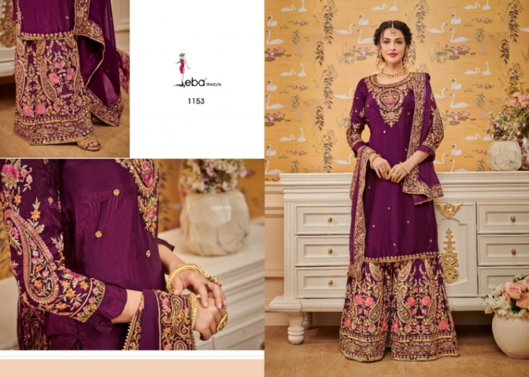 EBA LIFESTYLE HURMA VOL 29 GEORGETTE KHATLI WORK HEAVY SHARAR SUIT WHOLESALE  RATE BY GOSIYA EXPORTS SURAT (7)