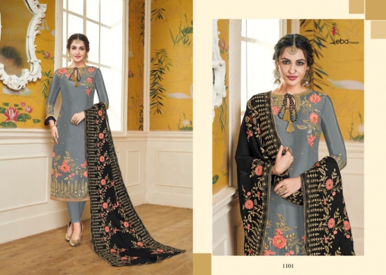 EBA LIFESTYLE LAUNCH HURMA VOL 18 VISCOSE FABRIC WITH EMBROIDERY WORK SALWAR SUIT WHOLESALE DEALER BEST RATE BY GOSIYA EXPROTS SU (49)