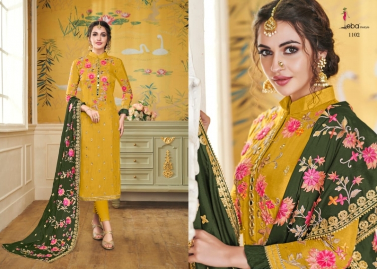 EBA LIFESTYLE LAUNCH HURMA VOL 18 VISCOSE FABRIC WITH EMBROIDERY WORK SALWAR SUIT WHOLESALE DEALER BEST RATE BY GOSIYA EXPROTS SU (50)