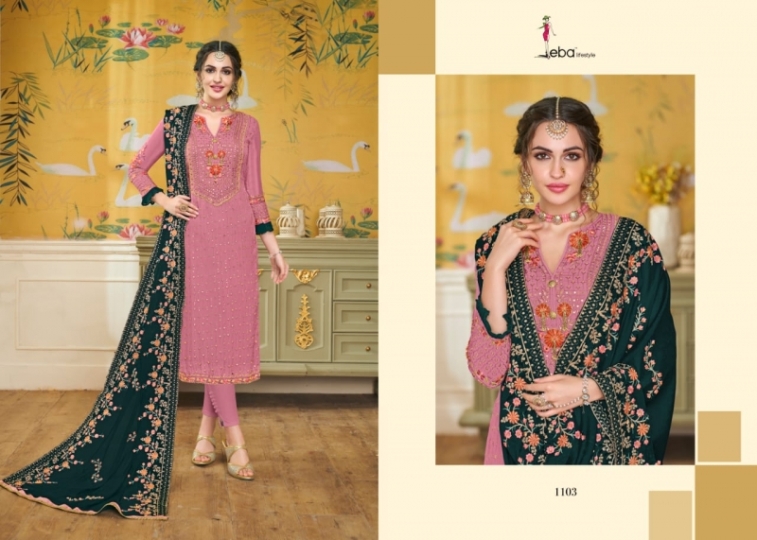 EBA LIFESTYLE LAUNCH HURMA VOL 18 VISCOSE FABRIC WITH EMBROIDERY WORK SALWAR SUIT WHOLESALE DEALER BEST RATE BY GOSIYA EXPROTS SU (51)