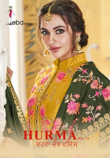 EBA LIFESTYLE LAUNCH HURMA VOL 18 VISCOSE FABRIC WITH EMBROIDERY WORK SALWAR SUIT WHOLESALE DEALER BEST RATE BY GOSIYA EXPROTS SU