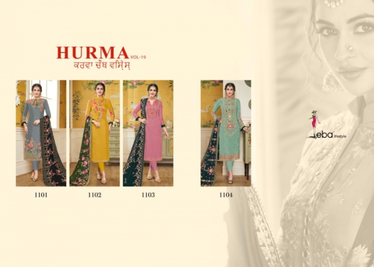 EBA LIFESTYLE LAUNCH HURMA VOL 18 VISCOSE FABRIC WITH EMBROIDERY WORK SALWAR SUIT WHOLESALE DEALER BEST RATE BY GOSIYA EXPROTS SURA (1)