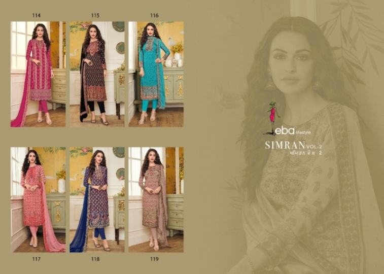 EBA LIFESTYLE LAUNCH SIMRAN VOL 2 CHININ DIGITAL PRINTS WITH HANDWORK SALWAR SUIT WHOLESALE DEALER BEST RATE BY GOSIYA EXPORTS SU (58)