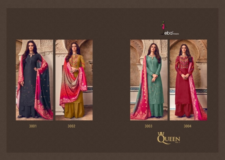 EBA LIFESTYLE LAUNCHES QUEEN TUSAR FABRIC WITH EMBROIDERY WORK SALWAR  (1)