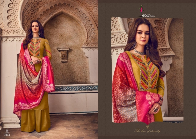 EBA LIFESTYLE LAUNCHES QUEEN TUSAR FABRIC WITH EMBROIDERY WORK SALWAR  (4)