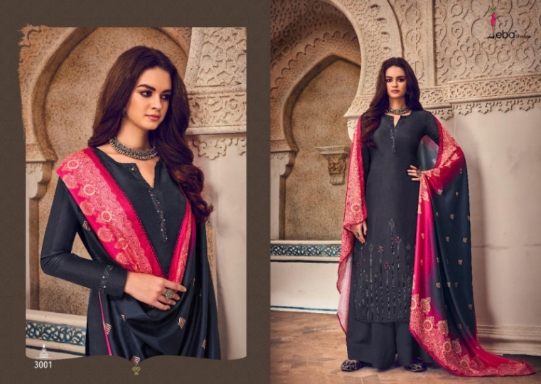 EBA LIFESTYLE LAUNCHES QUEEN TUSAR FABRIC WITH EMBROIDERY WORK SALWAR  (5)