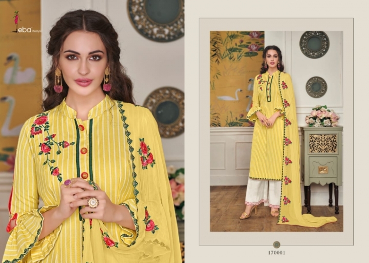 EBA LIFESTYLE SAKHI VOL-1 170001-170004 SERIES COTTON WORK KURTIS PLAZZO WITH DUPATTA WHOLESALER BEST RATE BY GOSI (49)