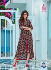 FASHION GALLERIA BY KAJAL STYLE RAYON CASUAL WEAR KURTIS WHOLESALE DEALER BEST RATE BY GOSIYA EXPORTS SURAT (1)