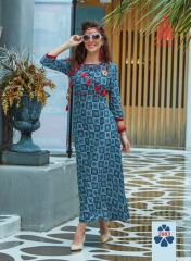 FASHION GALLERIA BY KAJAL STYLE RAYON CASUAL WEAR KURTIS WHOLESALE DEALER BEST RATE BY GOSIYA EXPORTS SURAT (3)