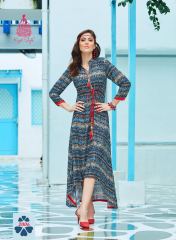 FASHION GALLERIA BY KAJAL STYLE RAYON CASUAL WEAR KURTIS WHOLESALE DEALER BEST RATE BY GOSIYA EXPORTS SURAT (5)