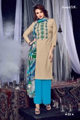 FEMINISTA HEER CRAPE WITH CROSSSTICH EMBROIDERED WHOLESALE KURTIES DEALER BEST RATE BY GOSIYA EXPORTS SURAT (3)