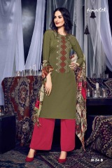 FEMINISTA HEER CRAPE WITH CROSSSTICH EMBROIDERED WHOLESALE KURTIES DEALER BEST RATE BY GOSIYA EXPORTS SURAT (8)
