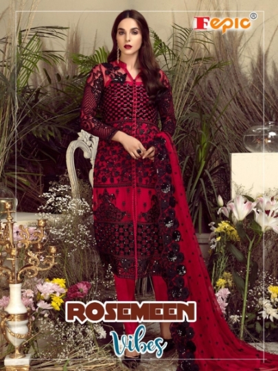 FEPIC PRESENTS ROSEMEEN VIBES GEORGETTE FABRIC DRESS MATERIAL WHOLESALE DEALER BEST RATE BY GOSIYA EXPORTS SURAT (1)