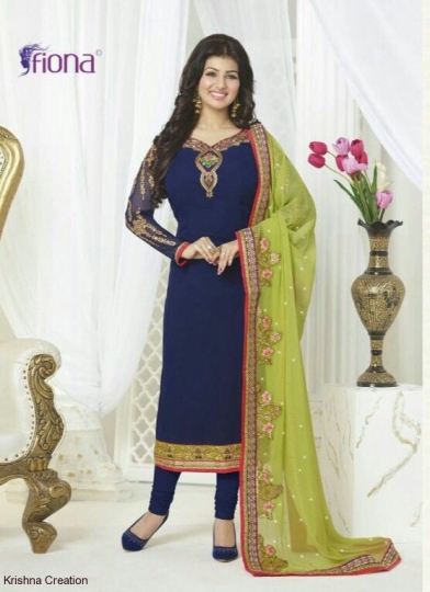 FIONA 21091 NEW COLORS GEORGETTE LONG SUITS WITH AYESHA TAKIA WHOLESALE RATE (1)