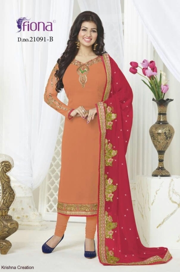 FIONA 21091 NEW COLORS GEORGETTE LONG SUITS WITH AYESHA TAKIA WHOLESALE RATE (2)