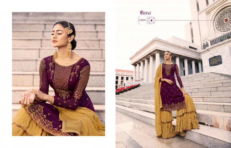 FIONA LAUNCH NOORIE VOL 9 SATIN GEORGETTE FABRIC PARTY WEAR COLLETION WHOLESALE DEALER BEST RATE BY GOSIYA EXPORTS SURAT (10)