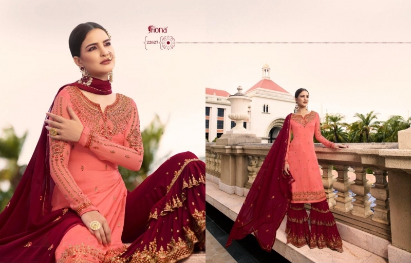 FIONA LAUNCH NOORIE VOL 9 SATIN GEORGETTE FABRIC PARTY WEAR COLLETION WHOLESALE DEALER BEST RATE BY GOSIYA EXPORTS SURAT (9)