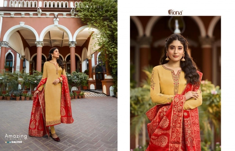 FIONA PRESENTS KRITIKA GEORGETTE FABRIC DRESS MATERIAL WITH EMBROIDERY AND JACQUARD DUPATTA WHOLESALE DEALER BEST RATE  (514)