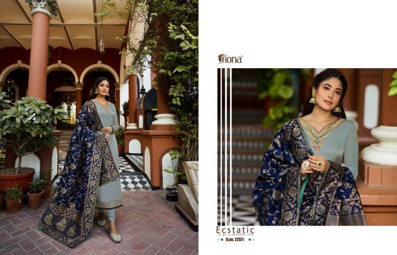 FIONA PRESENTS KRITIKA GEORGETTE FABRIC DRESS MATERIAL WITH EMBROIDERY AND JACQUARD DUPATTA WHOLESALE DEALER BEST RATE  (515)