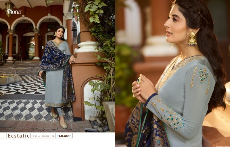 FIONA PRESENTS KRITIKA GEORGETTE FABRIC DRESS MATERIAL WITH EMBROIDERY AND JACQUARD DUPATTA WHOLESALE DEALER BEST RATE  (516)