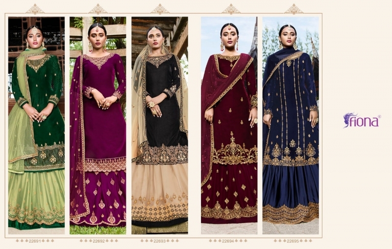 FIONA PRESENTS VELVET FANCY FABRIC DRESS MATERIAL WITH EMBROIDERY WHOLESALE DEALER BEST RATE BY GOSIYA EXPORTS SURAT (13)