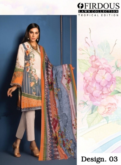 FIRDOUS LAWN COLLECTION TROPICAL EDITION COTTON PAKISTANI SALWAR SUIT WHOLESALE DEALER BEST RATE BY GOSIYA EXPORTS SURAT (2)